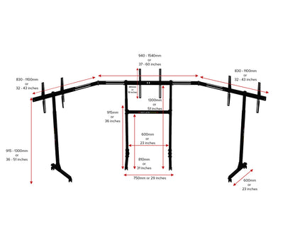 Free Standing Triple Monitor Stand