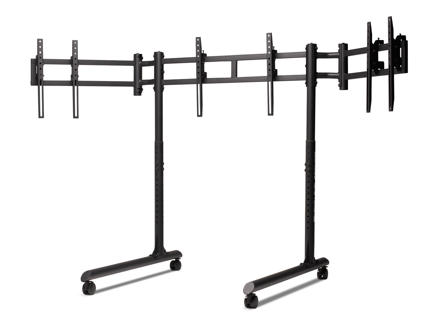 Round Tube Freestanding Triple Monitor Stand